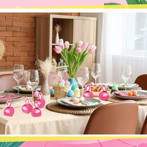 Honoson 24 Pcs Flamingo Gift Boxes for Tropical Parties