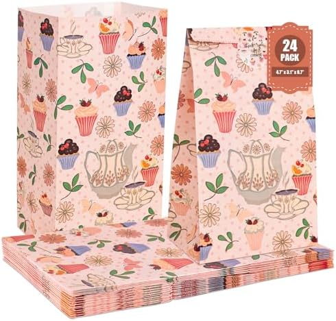 VGOODALL 24PCS Tea Party Favor Bags