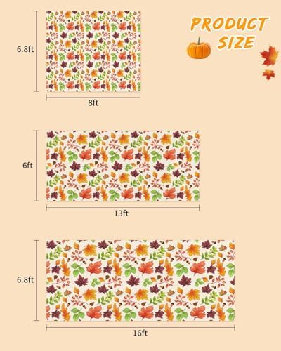 Thanksgiving Fall Leaf Garage Door Cover 7x8ft
