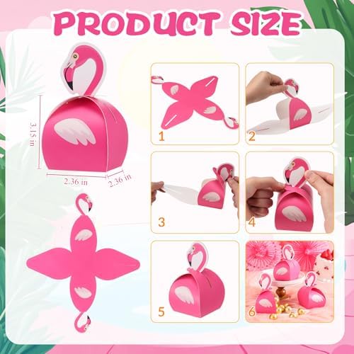 Honoson 24 Pcs Flamingo Gift Boxes for Tropical Parties