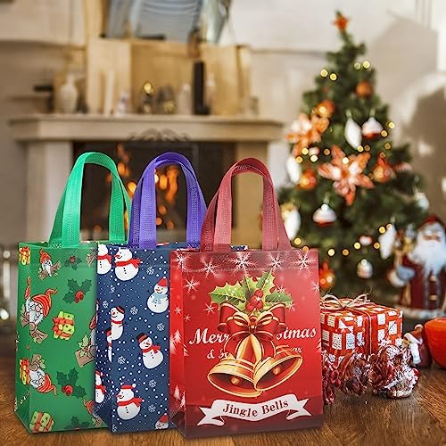 YANGTE 24 Pack Christmas Gift Bags with Handles