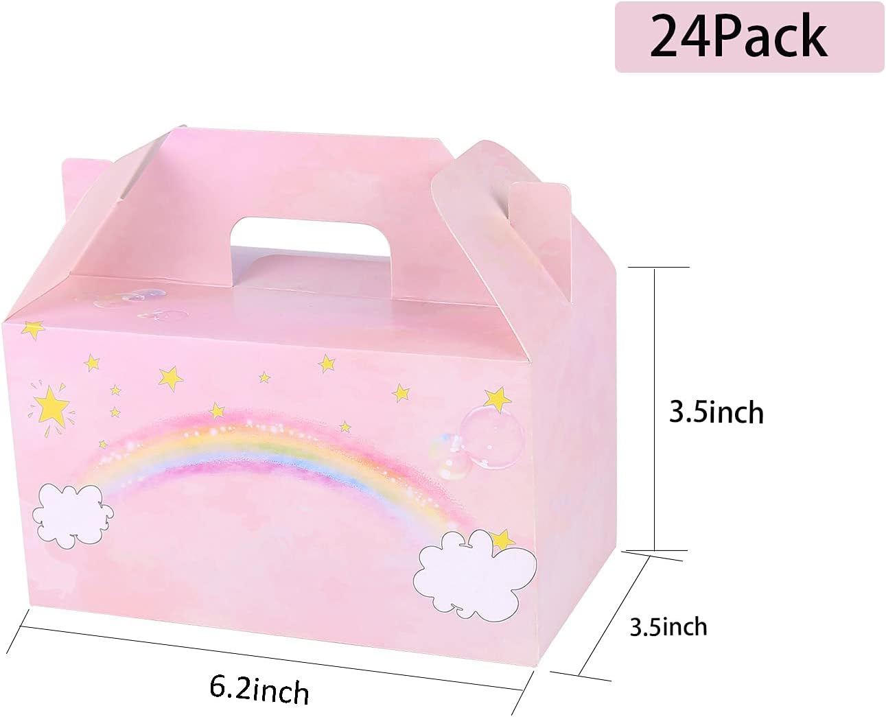 KEPATO 24 Pack Rainbow Party Treat Boxes