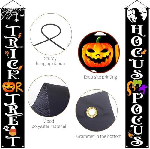 OLANRUN Halloween Banner 70 Inch Reusable Outdoor Decor