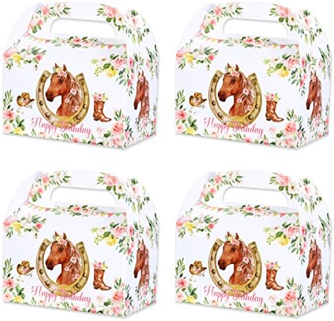 Fangleland 12Pcs Horse Party Favor Boxes for Birthday Supplies