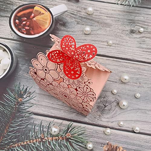 Suponey Pink Laser Cut Candy Boxes for Weddings and Parties 20 PCS