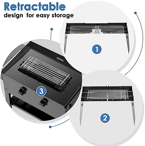 Universal Wind Guard and Warming Rack Set for Griddle 28-36 Inches