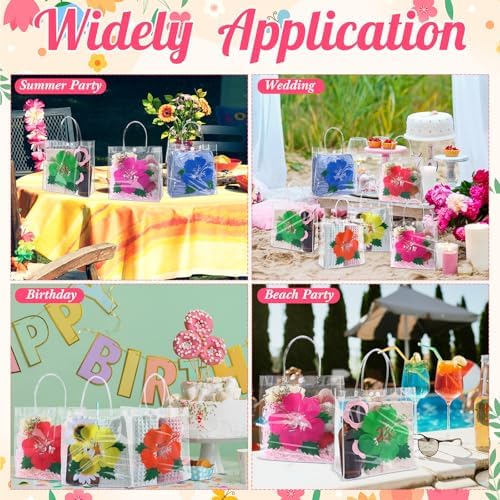 Wesnoy 24 Piece Tropical Luau Gift Bags with Handle