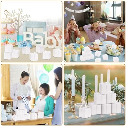 Adecortalk 100 Pcs Mini White Gift Boxes with Ribbons
