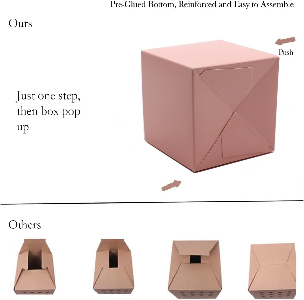 Oletx 25 Pcs Pink Gift Boxes 3x3x3 Inch Set