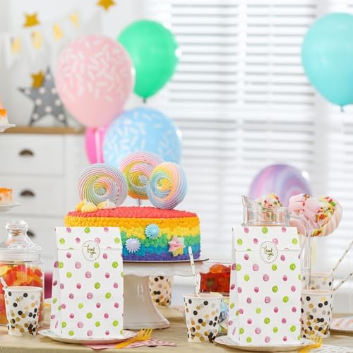 OFIHANLY 48Pcs Polka Dots Gift Bags for Kids Birthday Party