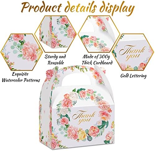 Thank You Gift Boxes 48 Pcs Floral 6x35x35 Inch
