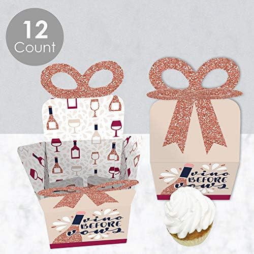 Big Dot of Happiness Vino Before Vows Bow Boxes Set of 12