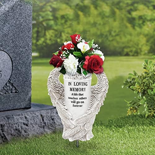 BAYN Angel Wings Vases for Cemetery Garden Decorations