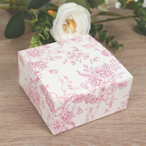 Efavormart 25 Pack Matte Pink White Gift Boxes