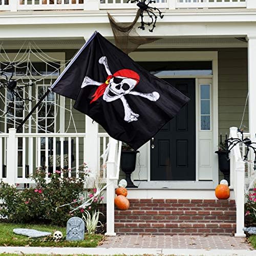 4 Pirate Flags Jolly Roger Halloween Decorations
