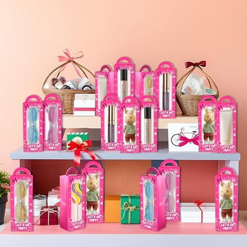 20 Pack Hot Pink Party Favor Boxes with Handles