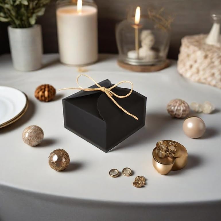 20pcs Black 9x9x5cm Bakery Gift Boxes for Cakes and Treats