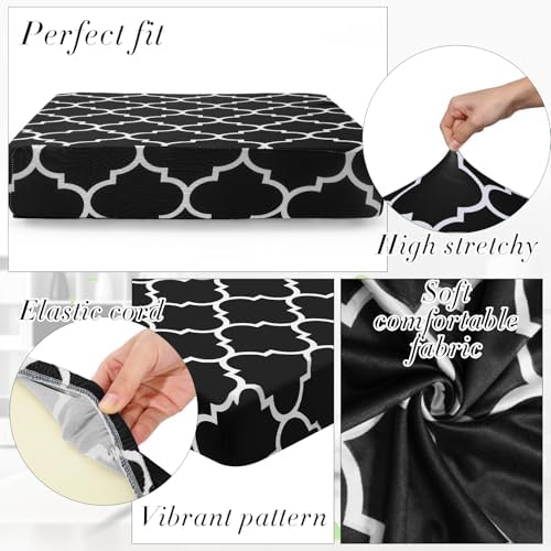 Newwiee 4 Pcs Waterproof Outdoor Cushion Covers with Moroccan Pattern