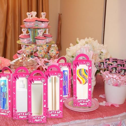 20 Pack Hot Pink Party Favor Boxes with Handles
