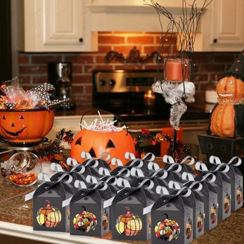 Ncozwo 20 Pcs Black Halloween Treat Boxes