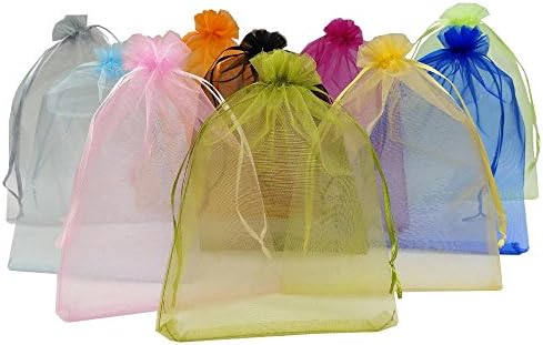 Ankirol 50pcs Large Sheer Organza Gift Bags Drawstring Pouches