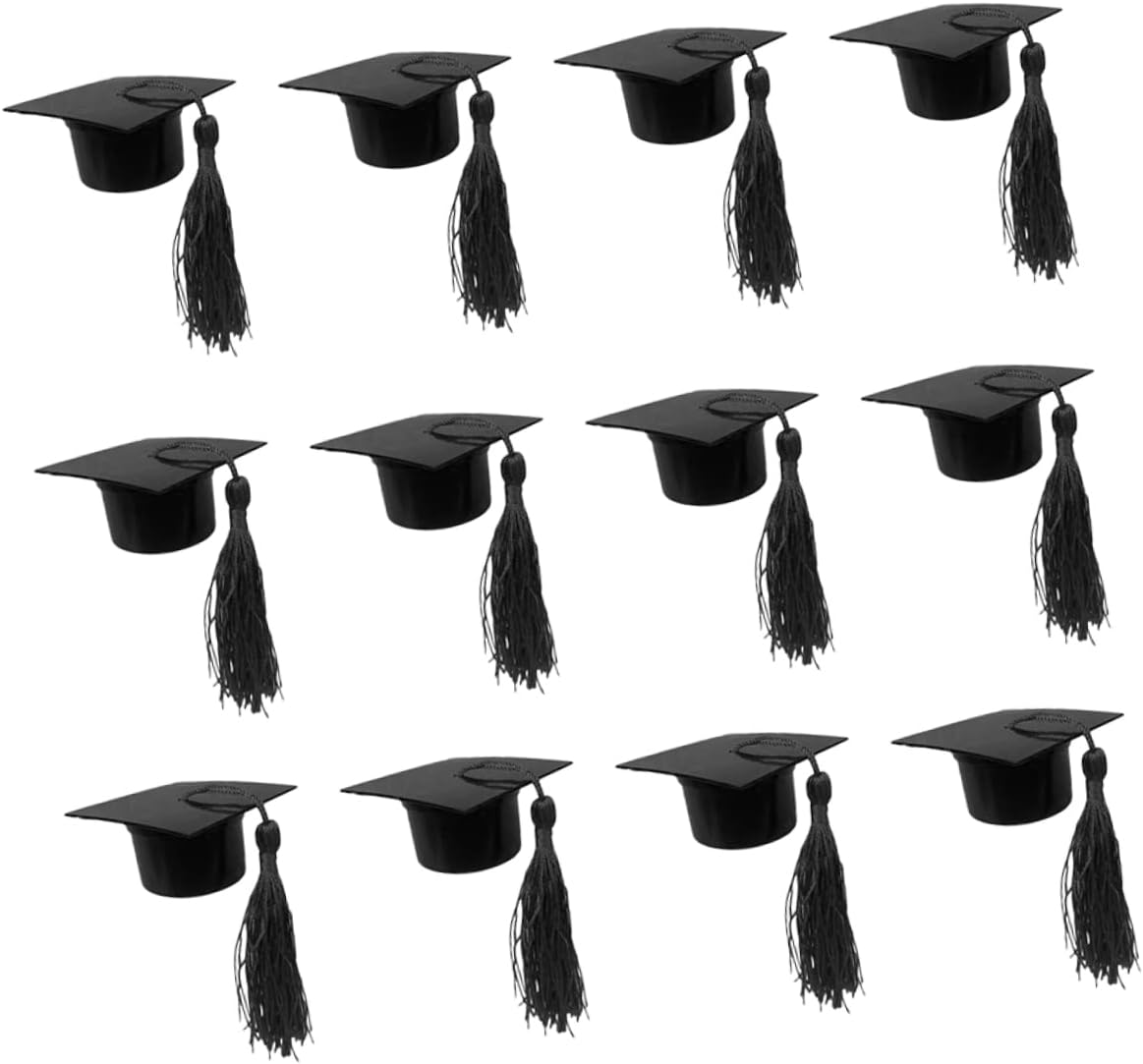 KOMBIUDA 12pcs Graduation Cap Candy Boxes with Tassels