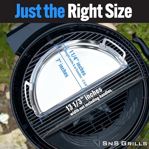 SnS Grills Slow N Sear Mini Drip Pan - 18 Weber Kettle Compatible