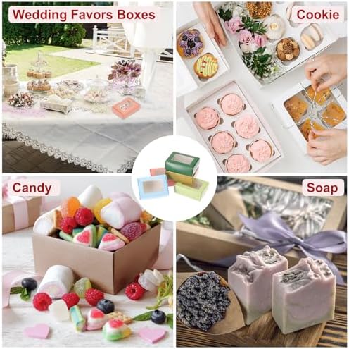PATIKIL 34x24x12 Inch Rectangle Kraft Gift Boxes with Window 30 Pack