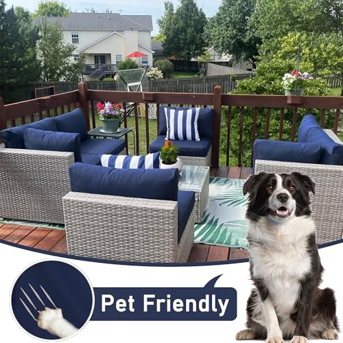 Sqodok Outdoor Cushion Covers 14Pcs Set for 6-Seater Sofa
