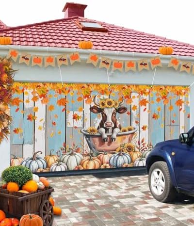 Fall Garage Door Banner Cover 7x8 Ft Thanksgiving Decor