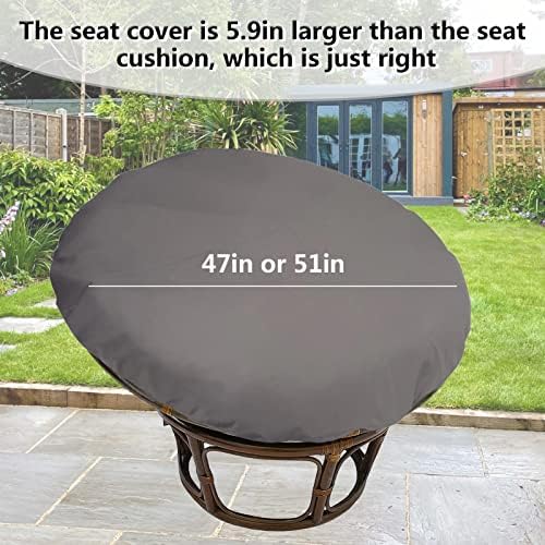 Waterproof Papasan Chair Cushion Cover Zippered Removable Design for 47-51 Inch