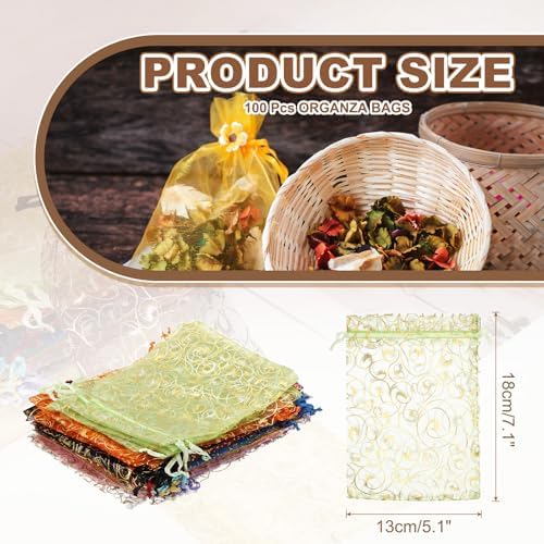 MECCANIXITY Organza Bags 100Pcs 51x71 Inch Candy Mesh Gift Bags