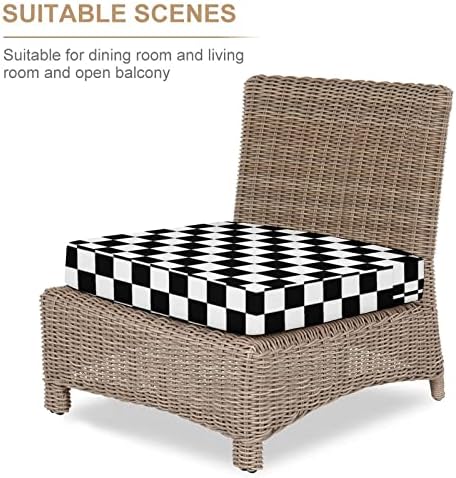Black White Race Checkered Flag Pattern Seat Cushion Cover Replacement