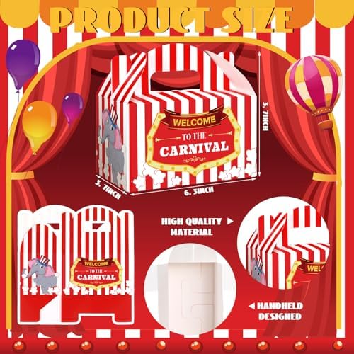 Dunzoom Carnival Themed Treat Boxes 24 Pcs