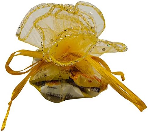 100pcs Gold Sheer Organza Favor Bags