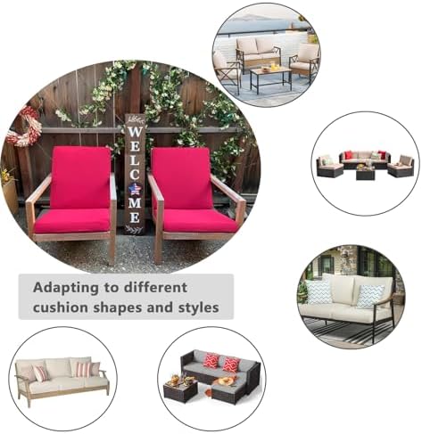 Oslimea 4 Pack Outdoor Cushion Covers Red