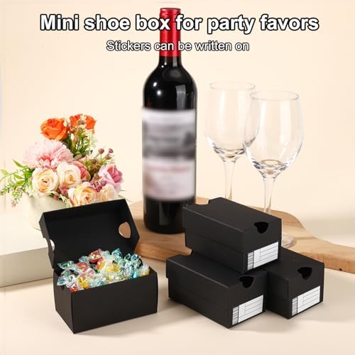 36pcs Mini Shoe Gift Boxes Black Sports Theme Party Favor Boxes