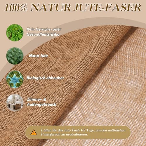 40 x 20 Feet Premium Natural Burlap Fabric Roll