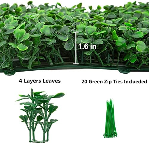 Cliselda Artificial Boxwood Hedge Wall Panels 8PCS 10x10