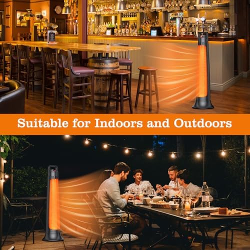 BIESQYA Outdoor Patio Heater with 60 Oscillating and IP65 Waterproof