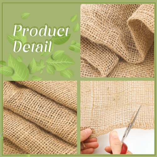 Buryeah 60 Inch x 50 ft Burlap Fabric Roll