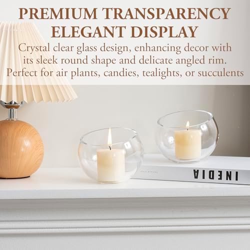 MyGift Premium Hotel Series 5 Inch Clear Glass Terrarium Set of 4