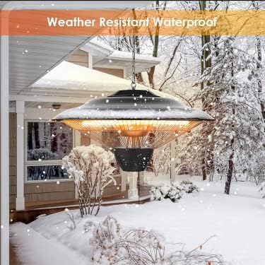 TRUSTECH 1500W Hanging Patio Heater with 3s Fast Heating and IP34 Waterproof