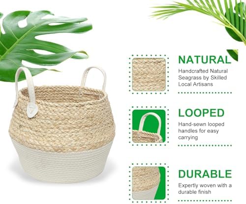 Corn Husk Handwoven Indoor Plant Pot Storage Basket