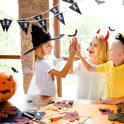 Whaline 315ft Halloween Skull Pirate Flags Bunting