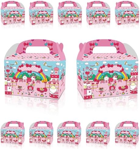 12Pcs Cartoon Cat Birthday Party Gift Boxes for Kids