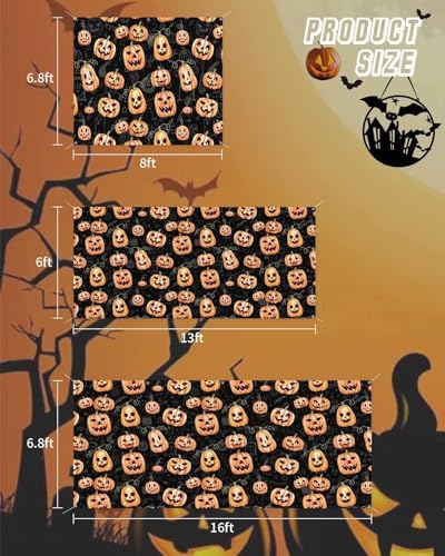 Halloween Pumpkin Ghost Face Garage Door Cover 7x8ft