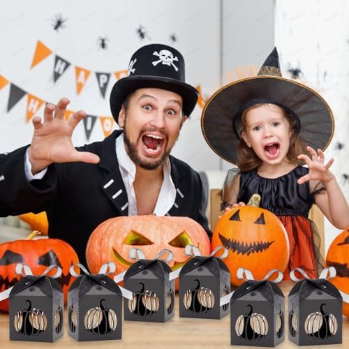 Ncozwo 20 Pcs Black Halloween Treat Boxes