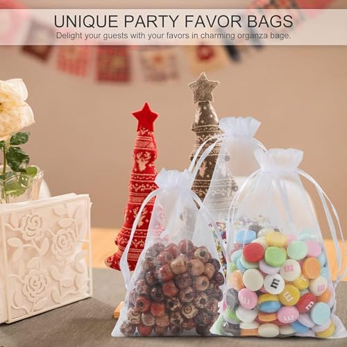 ANZNKU 100 Pack Assorted Organza Gift Bags 5x7 Inch