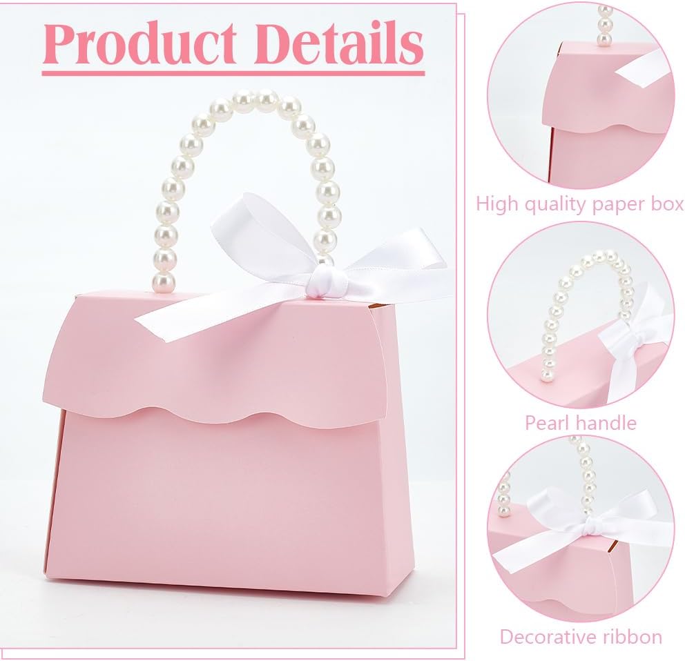 BENECREAT 16 Piece Pink Wedding Favor Box Kit